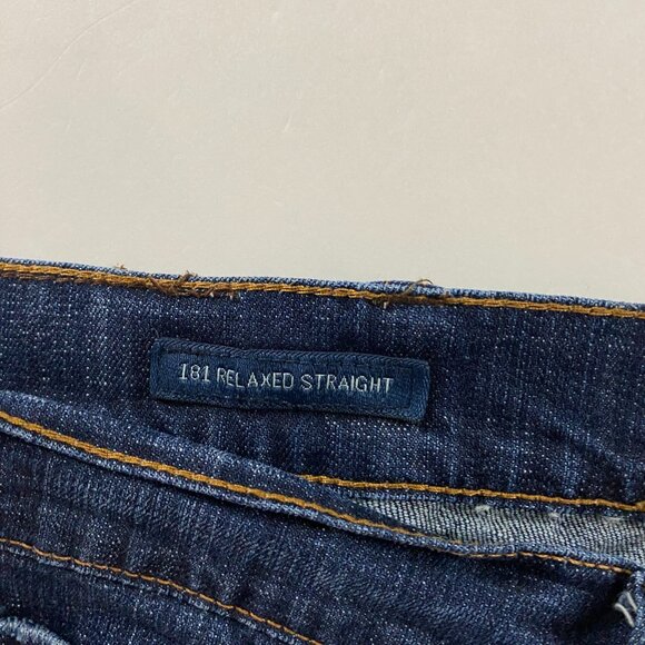 Lucky Brand 181 Relaxed Straight Jeans Mens 46 x 32 Measure 45 x 30 Blue Stretch - Picture 7 of 12